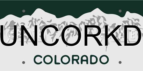 UNCORKD Colorado License Plate