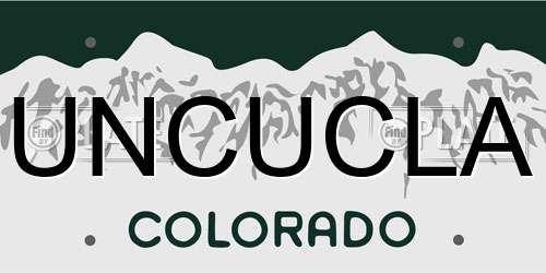 UNCUCLA Colorado License Plate