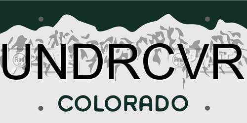 UNDRCVR Colorado License Plate