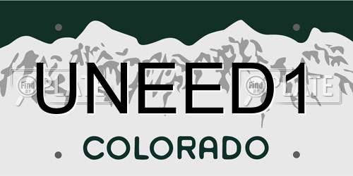 UNEED1 Colorado License Plate