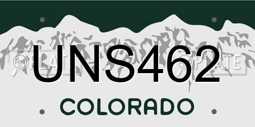 UNS462 Colorado License Plate