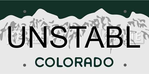 UNSTABL Colorado License Plate