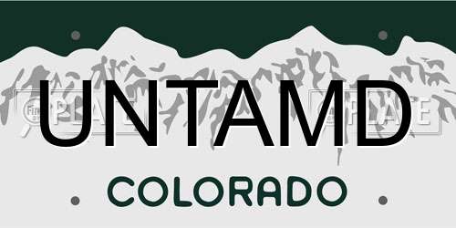 UNTAMD Colorado License Plate