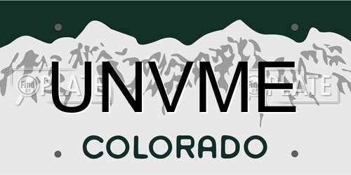 UNVME Colorado License Plate