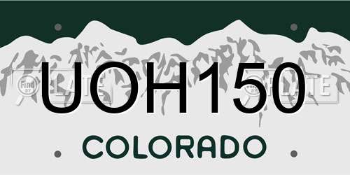 UOH150 Colorado License Plate