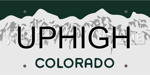 UPHIGH Colorado License Plate