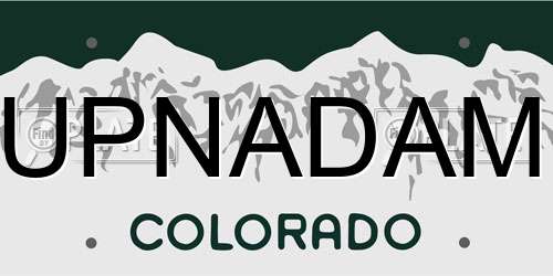 UPNADAM Colorado License Plate