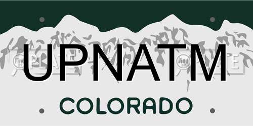 UPNATM Colorado License Plate