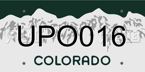 UPO016 Colorado License Plate