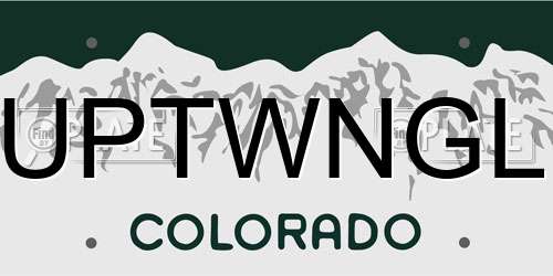 UPTWNGL Colorado License Plate
