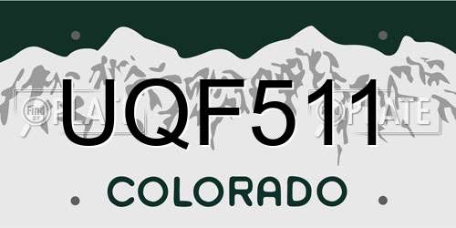 UQF511 Colorado License Plate