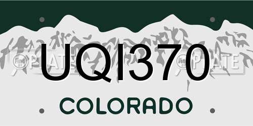UQI370 Colorado License Plate