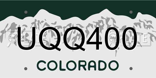 UQQ400 Colorado License Plate