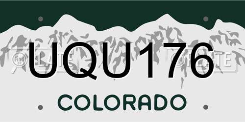 UQU176 Colorado License Plate