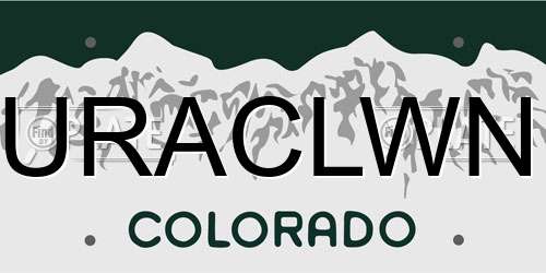 URACLWN Colorado License Plate