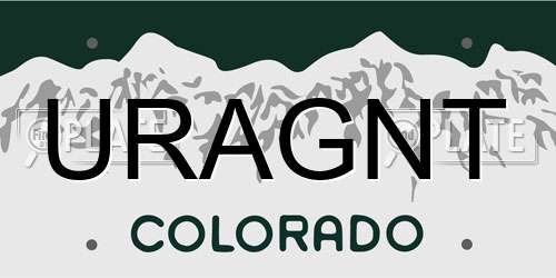 URAGNT Colorado License Plate