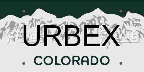 URBEX Colorado License Plate