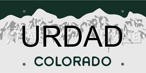 URDAD Colorado License Plate