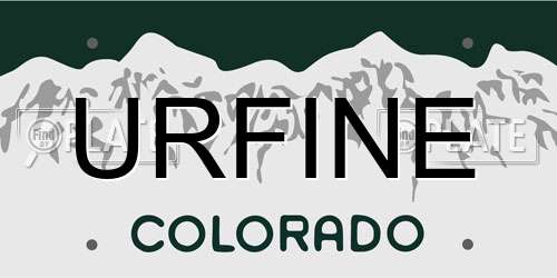 URFINE Colorado License Plate