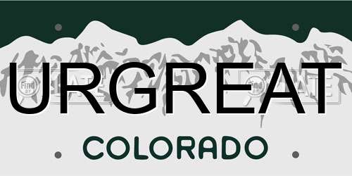 URGREAT Colorado License Plate