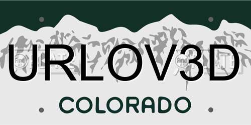 URLOV3D Colorado License Plate