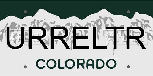URRELTR Colorado License Plate