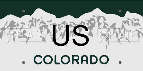 US Colorado License Plate
