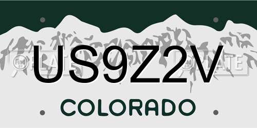 US9Z2V Colorado License Plate