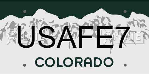 USAFE7 Colorado License Plate