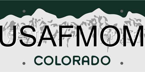 USAFMOM Colorado License Plate