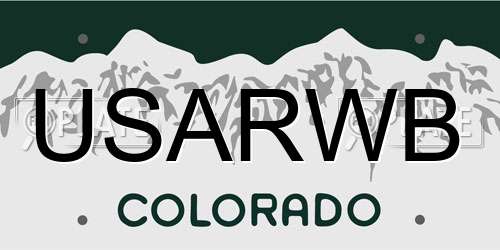 USARWB Colorado License Plate