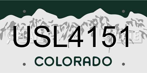 USL4151 Colorado License Plate