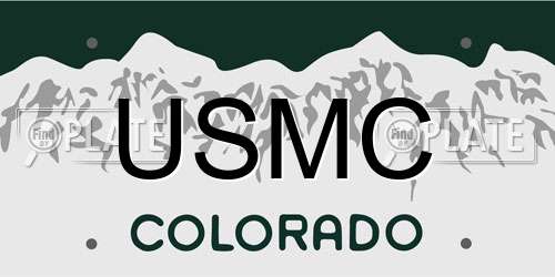 USMC Colorado License Plate