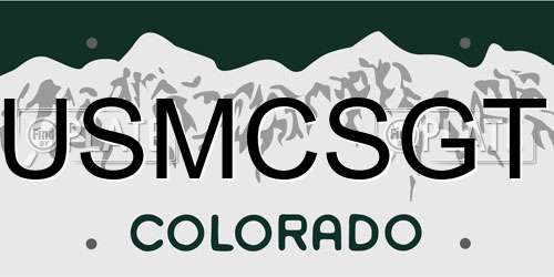 USMCSGT Colorado License Plate