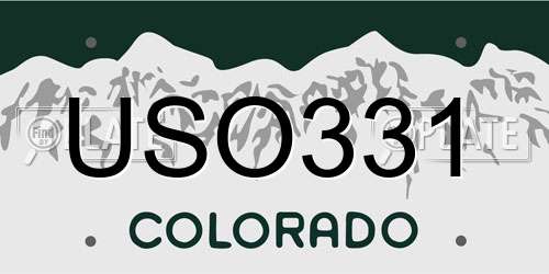 USO331 Colorado License Plate