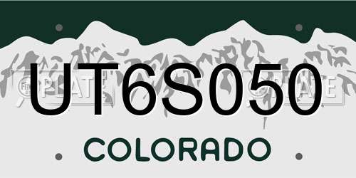 UT6S050 Colorado License Plate
