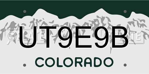 UT9E9B Colorado License Plate