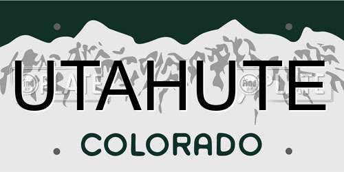 UTAHUTE Colorado License Plate