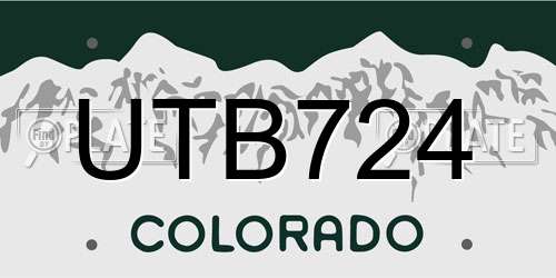 UTB724 Colorado License Plate