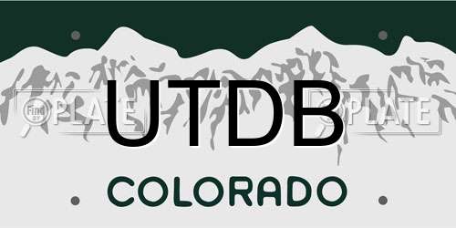 UTDB Colorado License Plate
