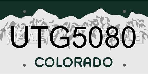 UTG5080 Colorado License Plate