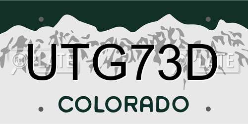 UTG73D Colorado License Plate