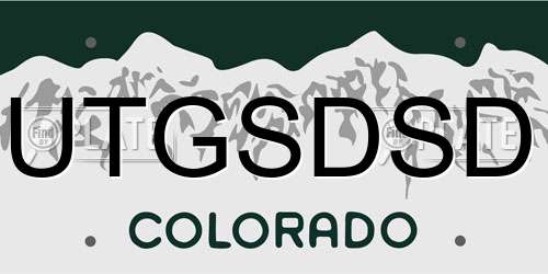 UTGSDSD Colorado License Plate