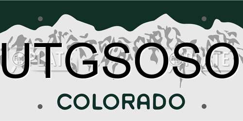 UTGSOSO Colorado License Plate