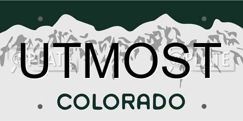 UTMOST Colorado License Plate