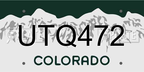 UTQ472 Colorado License Plate