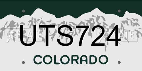 UTS724 Colorado License Plate