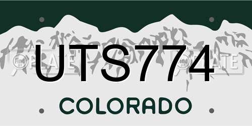 UTS774 Colorado License Plate