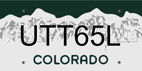 UTT65L Colorado License Plate