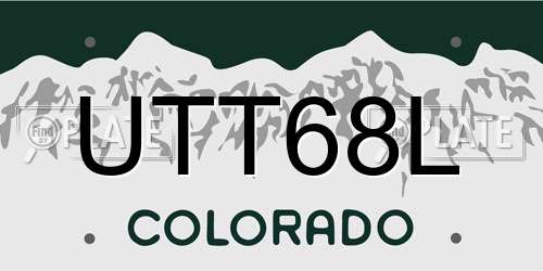 UTT68L Colorado License Plate